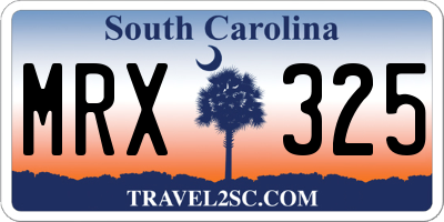 SC license plate MRX325