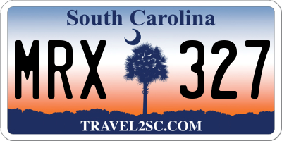 SC license plate MRX327
