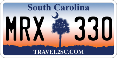 SC license plate MRX330