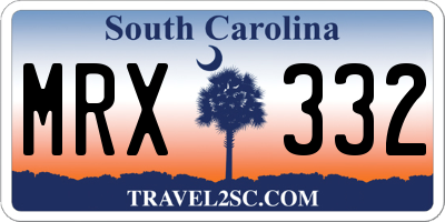 SC license plate MRX332