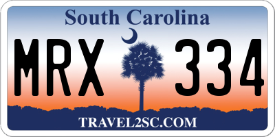 SC license plate MRX334
