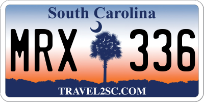 SC license plate MRX336