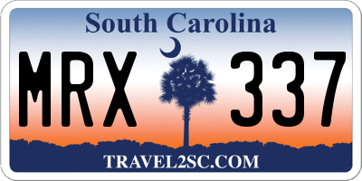 SC license plate MRX337
