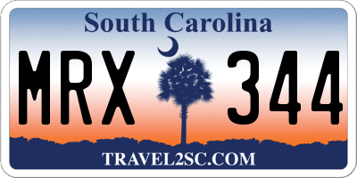SC license plate MRX344