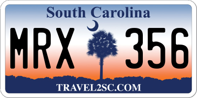 SC license plate MRX356
