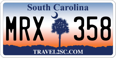 SC license plate MRX358
