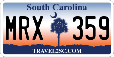 SC license plate MRX359