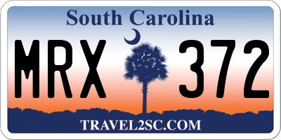 SC license plate MRX372