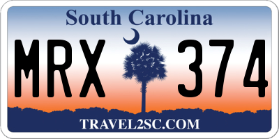 SC license plate MRX374
