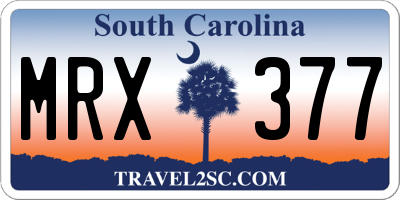 SC license plate MRX377