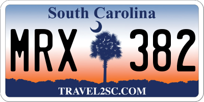 SC license plate MRX382