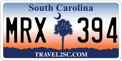 SC license plate MRX394