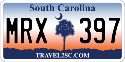SC license plate MRX397