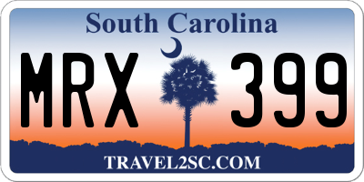 SC license plate MRX399