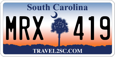 SC license plate MRX419