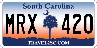SC license plate MRX420