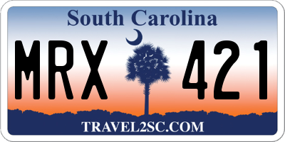 SC license plate MRX421