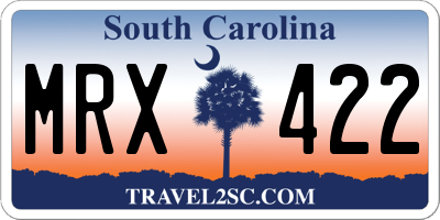 SC license plate MRX422