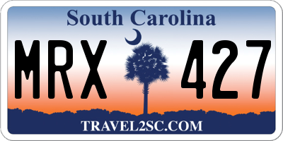 SC license plate MRX427