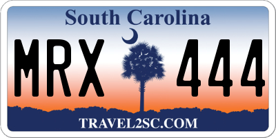 SC license plate MRX444