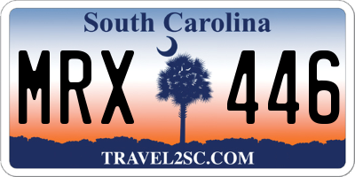 SC license plate MRX446