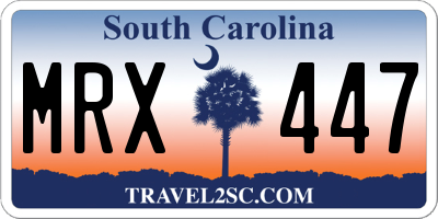 SC license plate MRX447
