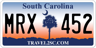 SC license plate MRX452