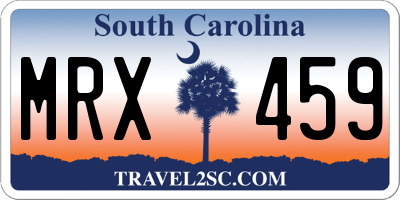 SC license plate MRX459