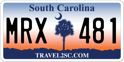 SC license plate MRX481