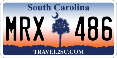 SC license plate MRX486