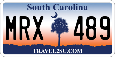 SC license plate MRX489
