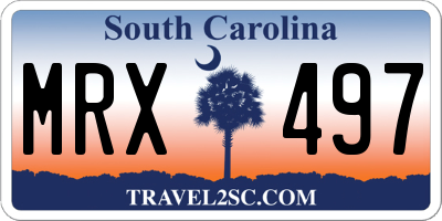 SC license plate MRX497