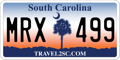 SC license plate MRX499