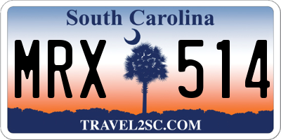 SC license plate MRX514