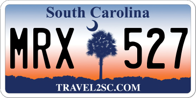 SC license plate MRX527