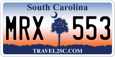 SC license plate MRX553