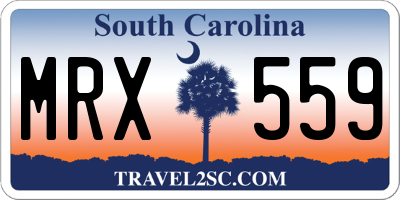 SC license plate MRX559