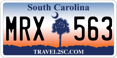 SC license plate MRX563