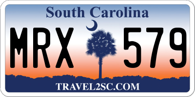 SC license plate MRX579
