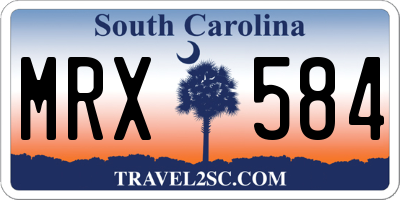 SC license plate MRX584