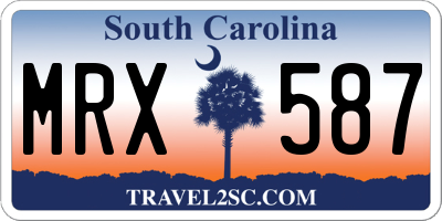 SC license plate MRX587