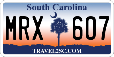 SC license plate MRX607