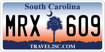 SC license plate MRX609