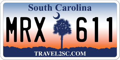 SC license plate MRX611