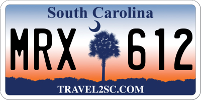 SC license plate MRX612