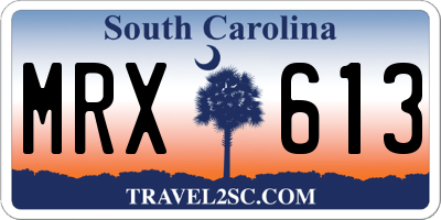 SC license plate MRX613