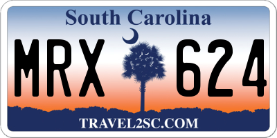 SC license plate MRX624
