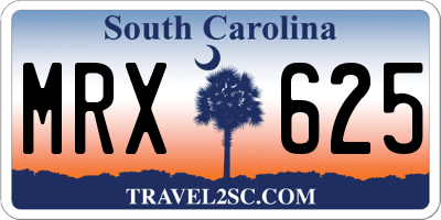 SC license plate MRX625