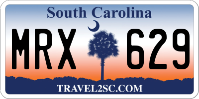 SC license plate MRX629