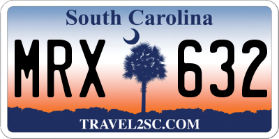 SC license plate MRX632